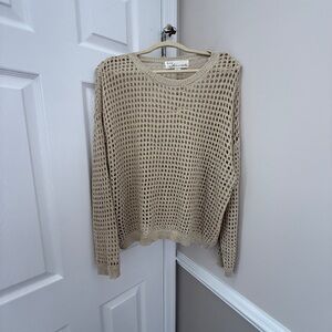 Vintage Havana Gold Crew Neck Sweater with Waffle Knit